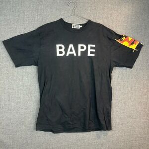 A Bathing Ape BAPE T Shirt Mens 2XL Black Camo Sleeve Graphic‎ Tee